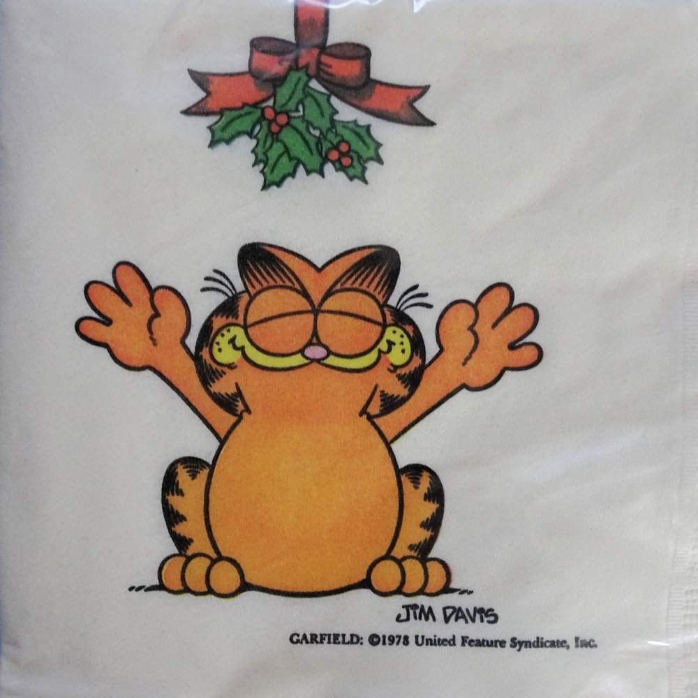 Vintage 1990s Garfield Cat Paper Napkins Comic Kitty Tabby Party Collectible Vtg